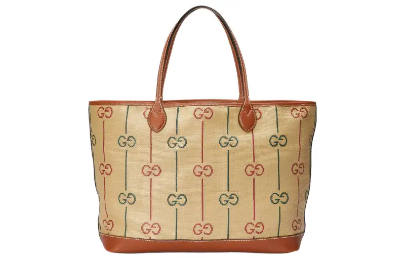 GUCCI Ophidia Canvas With Leather Tote Bag, Shopping Bag, Handbag Men's Brown