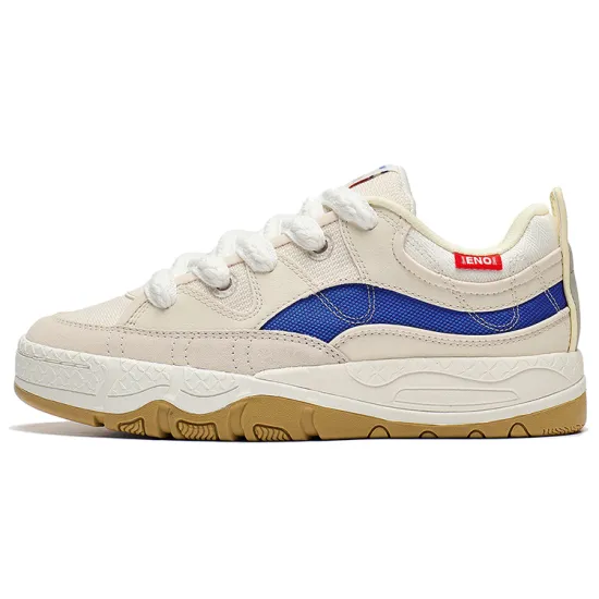 LiNing Reputation 3 Renowned 3.0 Anti-Slip Wear-Resistant Low-Top Skateboard Shoes Women's Beige Blue
