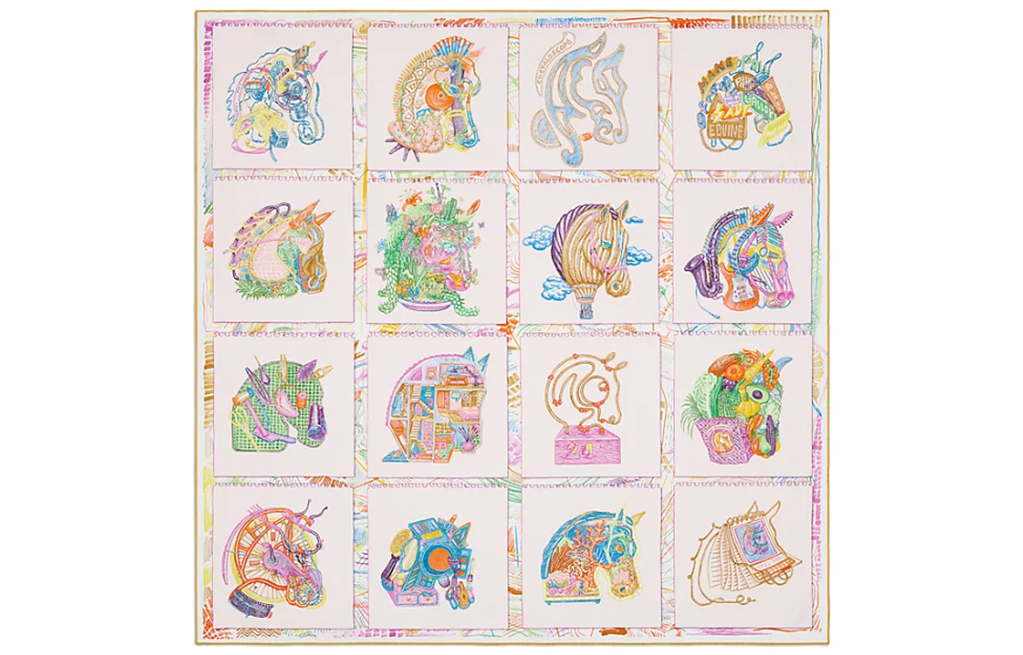 HERMES Chevaloscope Scarves Unisex Multicolor