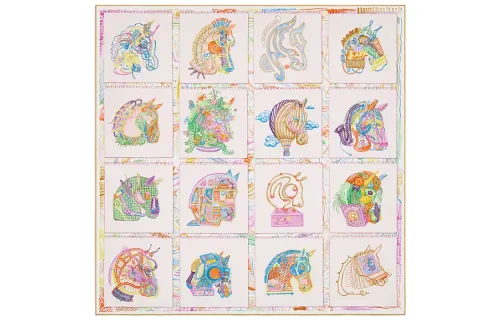 HERMES Chevaloscope Scarves Unisex Multicolor
