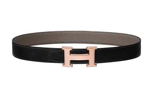 HERMES Constance Calfskin Leather Belts Women's Width 3.2cm