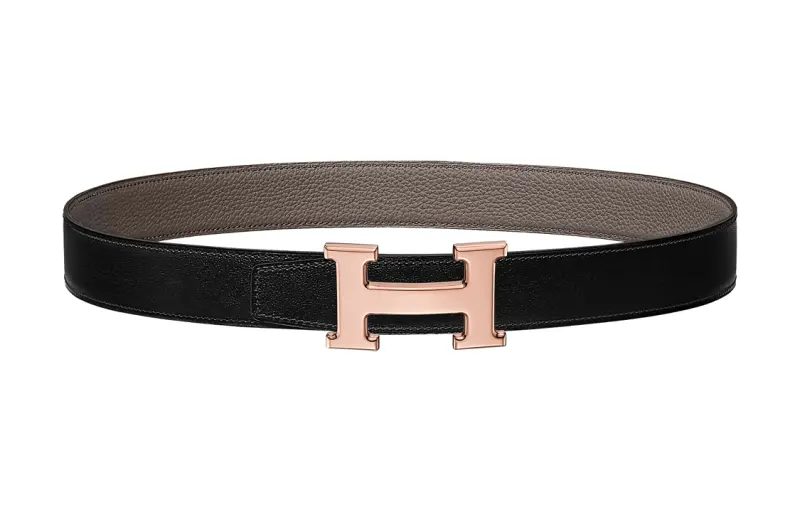 HERMES Constance Calfskin Leather Belts Women's Width 3.2cm