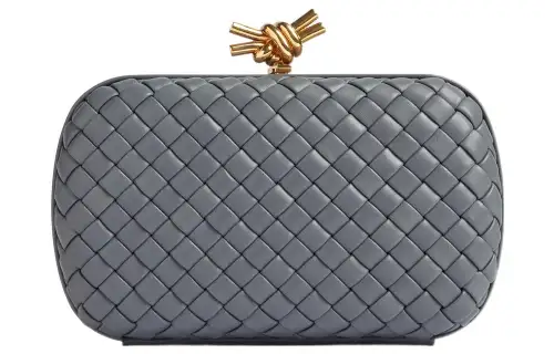 Bottega Veneta KNOT Lambskin Golden Mouth Bag Evening Clutch Bag Women's Gray