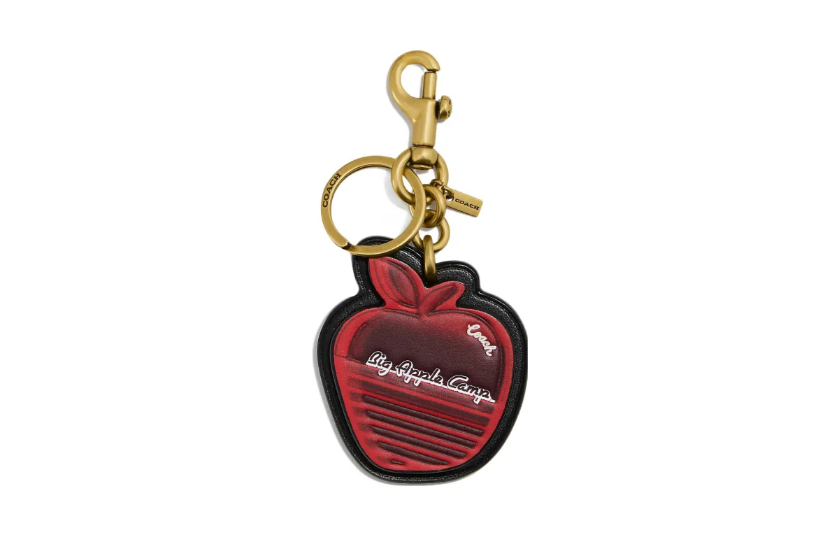 COACH Bag Charm Leather Bag Accessory Women's Red