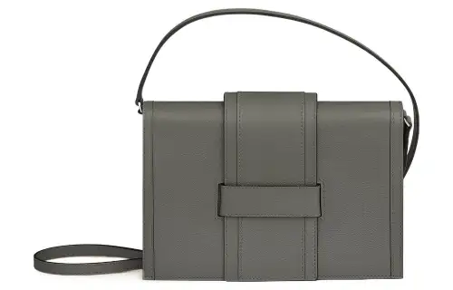 HERMES H Passant Evergrain Leather Blend Evercolor Leather Handheld Shoulder Bag, Crossbody Bag Women's Rain Cloud Gray
