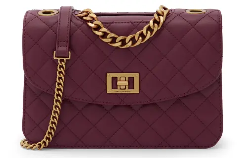 CHARLES&KEITH Wedding Collection Pu Charles & Keith Bag Crossbody Bag Small Women's Black/Burgundy Wine Red/Ivory