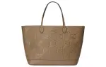 GUCCI Leather Tote Bag, Shopping Bag, Handbag, Shoulder Bag Men's Taupe