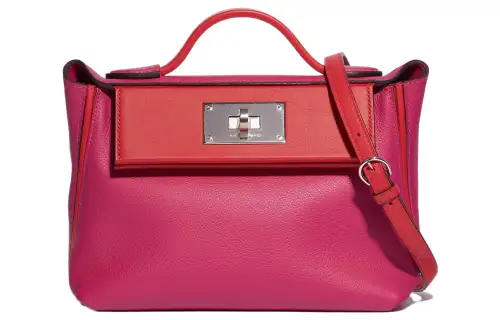 HERMES 24/24 Evercolor & Swift Calfskin Shoulder Bag, Crossbody Bag, Handbag Mini Women's Pink