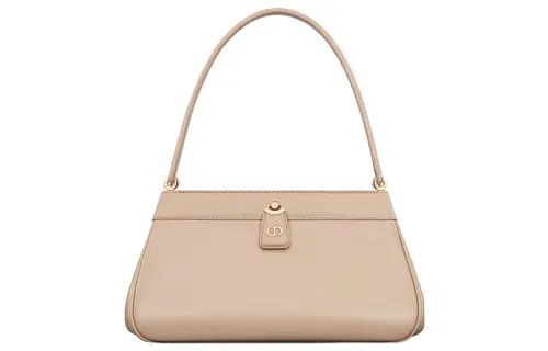 DIOR Key Smooth Cow Leather Handbag, Shoulder Bag Medium Women's Beige