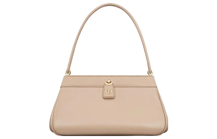 DIOR Key Smooth Cow Leather Handbag, Shoulder Bag Medium Women's Beige