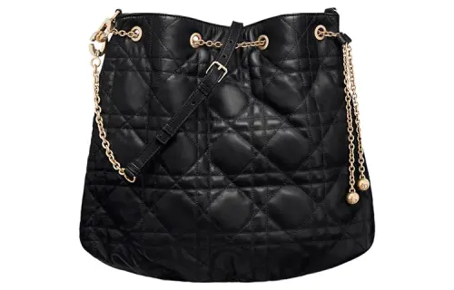 DIOR Ammi Sheepskin Bucket Bags Crossbody Bag, Shoulder Bag Women's Black