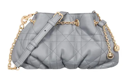 DIOR Ammi Soft Sheepskin Handbag, Crossbody Bag, Shoulder Bag Women's Elegant Gray