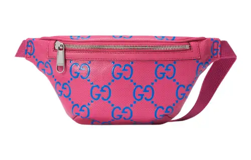 GUCCI Leather One Shoulder Crossbody Sling Bag, Fanny Pack Small Men's Pink