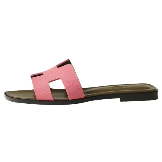 HERMES Oran Sandal Rose Du Desert Goatskin
