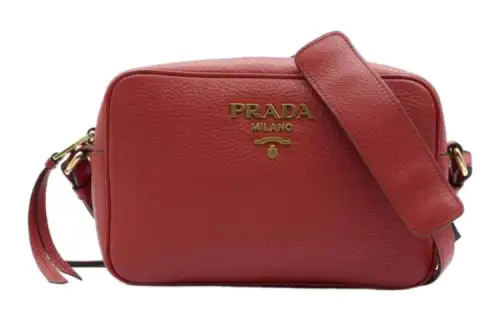 PRADA Calfskin Crossbody Bag Women's Red