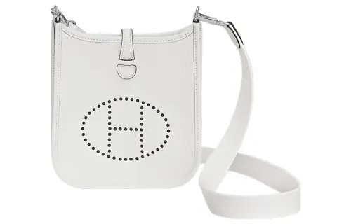 HERMES Evelyne Clemence Bullock Leather Shoulder Bag, Crossbody Bag 16 Women's 0U New White New White