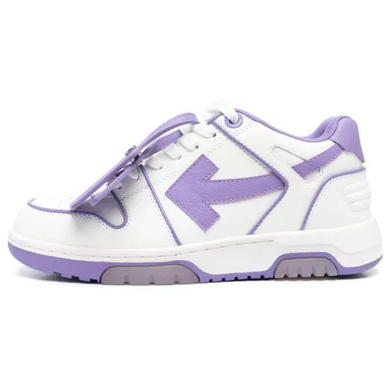 OFF-WHITE Out Of Office Low-Top Leather Sneaker 'Purple White' Women's