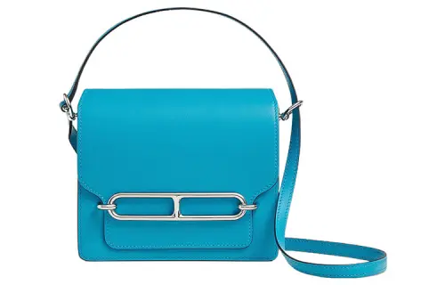 HERMES Roulis Silver Tone Buckle Swift Calfskin Pig Nose Bag, Handbag, Shoulder Bag, Crossbody Bag Mini Women's