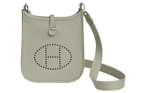 HERMES Evelyne Clemence Bullock Leather Crossbody Bag, Shoulder Bag 16 Women's Gris NEVE Granular Snow Gray