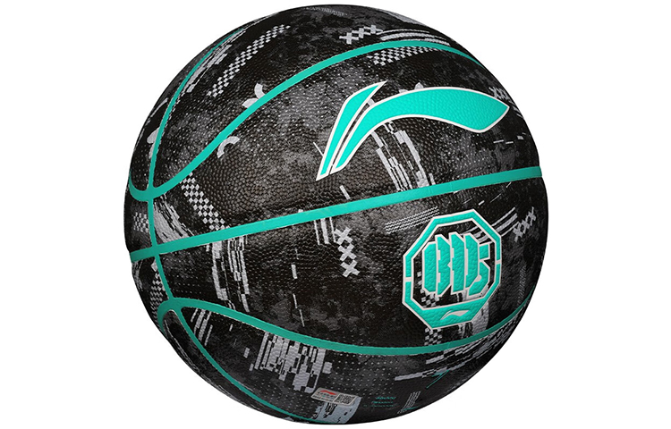 Li Ning Pu Basketball Black Gray Green Size 7 Training Unisex