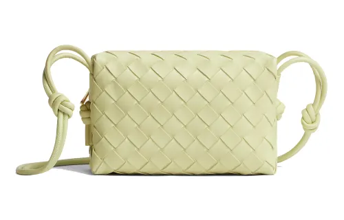 Bottega Veneta Loop Leather Camera Bag Storage Bag Handheld Shoulder Bag Mini Women's Light Green