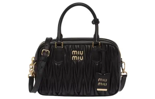 MIU MIU Leather Shoulder Bag, Crossbody Bag, Handbag Women's Black