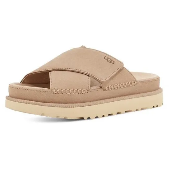 UGG Goldenstar Cross Slide Driftwood Women's