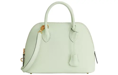 HERMES Bolide Epsom Calfskin Bowling Bag, Crossbody Handbag Women's 0S Vert Fizz Bubble Green