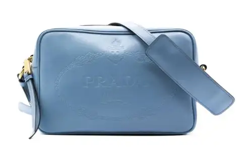PRADA Calfskin Crossbody Bag Women's Blue