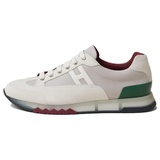 HERMES Casual Shoes Men Low-Top Gray Green