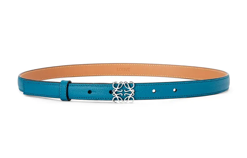 LOEWE Anagram Plate Buckle Cow Leather Belts Women's 2cm