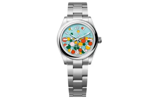 ROLEX Oyster Perpetual Automatic Mechanical Movement Women's Watch 31mm Blue Dial Oystersteel Strap