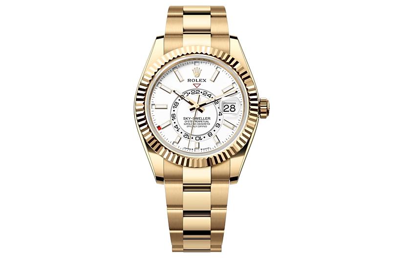 ROLEX Voyager Collection Automatic Mechanical Movement Men's Watches Watch 42mm White Dial 18K Gold Strap