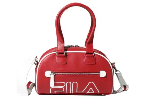 FILA Detachable Strap Polyurethane Bowling Bag, Shoulder Bag, Crossbody Bag, Handbag Regular Unisex Red