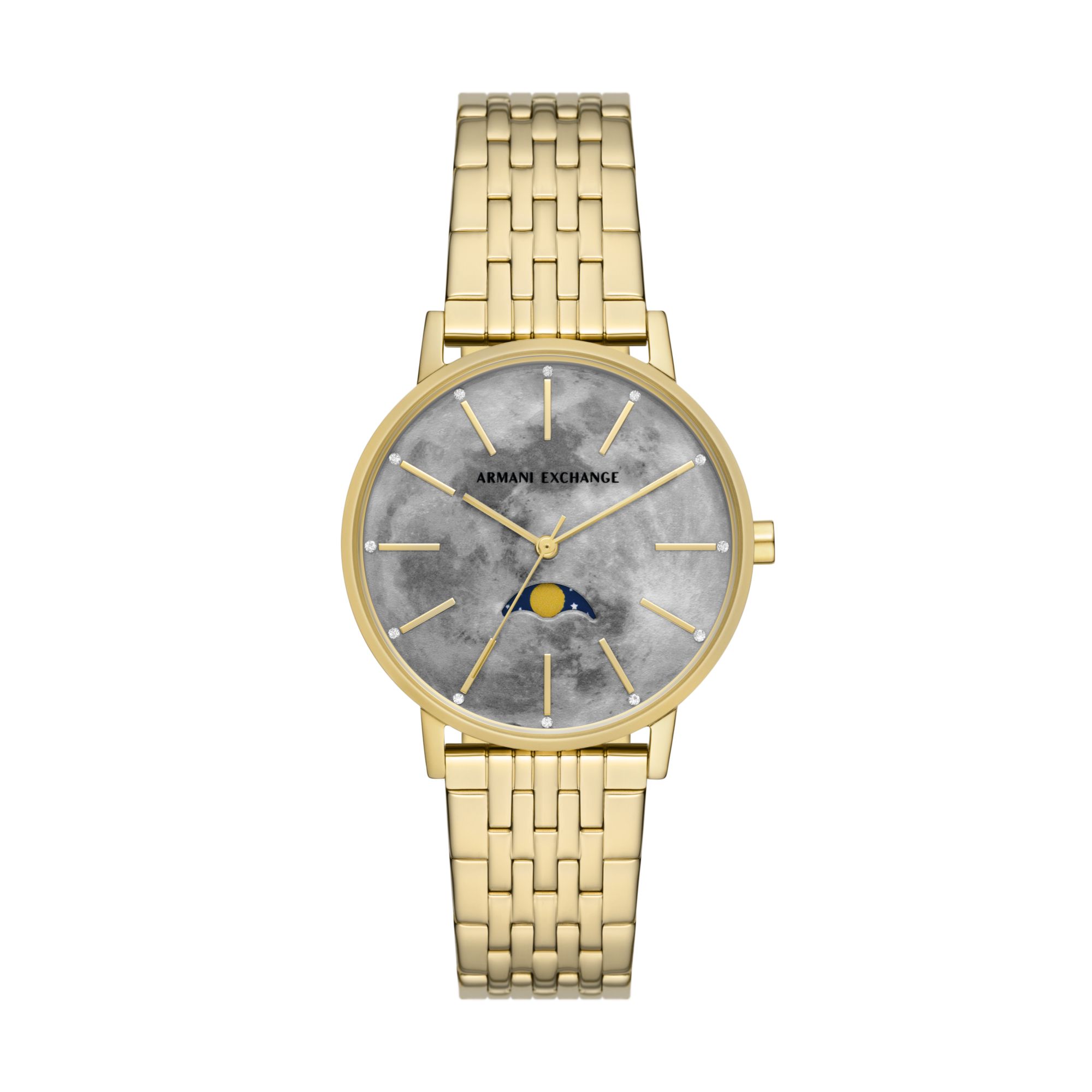 ARMANI EXCHANGEAE Baby's Breath Collection Wrist Watch Quartz Movement Stainless Steel Strap Silver Dial Women's Watch
