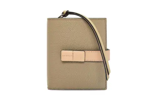 LOEWE Grain Calfskin Wallet Women's Artichoke Green/Gray Beige