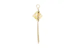 LOEWE Anagram Cow Leather Charm Bag Accessory Women's Peach Charm Yellow