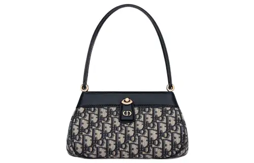 DIOR Key Smooth Cow Leather Shoulder Bag, Handbag Small Women's Blue