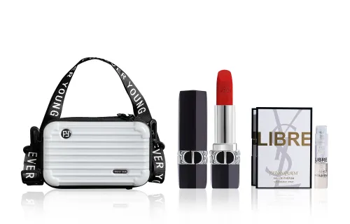 DIOR Dior Vivid Blue Gold Lipstick Velvet 999 720 735 228 + Eau de Liberty Experience Perfume 1.2ml + Silver White Technology Pack to Improve Complexion