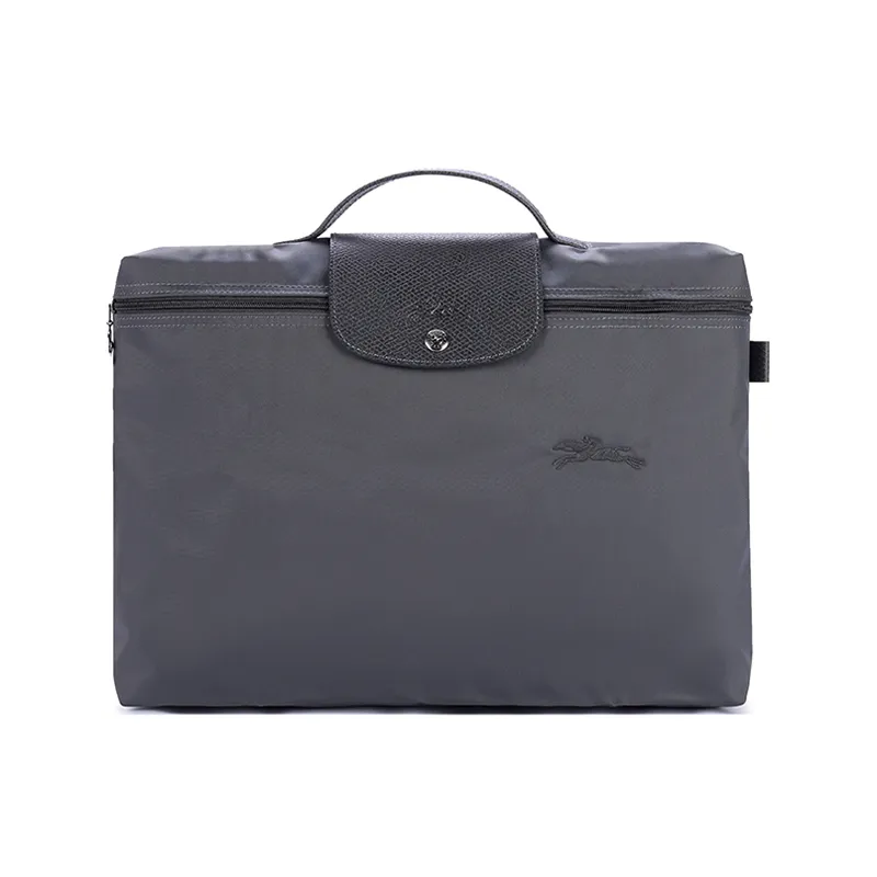 LONGCHAMP Le Pliage Green Recycled Canvas With Leather Trim Canvas Bag, Handbag, Briefcase Small Men's Graphite Gray