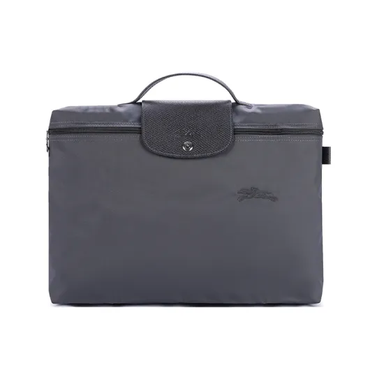 LONGCHAMP Le Pliage Green Recycled Canvas With Leather Trim Canvas Bag, Handbag, Briefcase Small Men's Graphite Gray