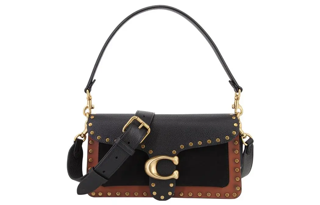 COACH Tabby Suede Cow Leather God Of Wine Bag, Shoulder Bag, Crossbody Bag, Shoulder Bag Medium Women's Black Brown