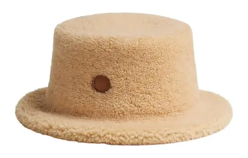 HERMES H Passant Cow Leather Sheepskin Silk Viscose Bucket Hats Women's