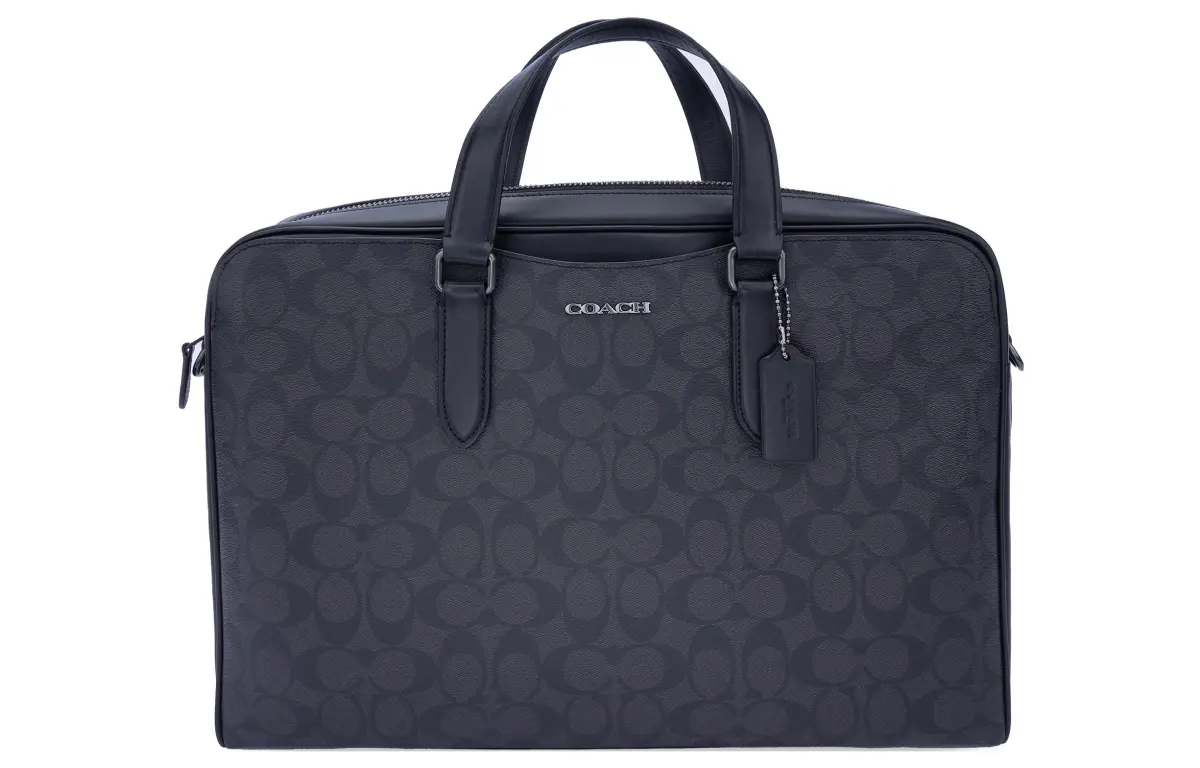COACH Graham Calfskin Portable One Shoulder Crossbody Briefcase Large Men's Black