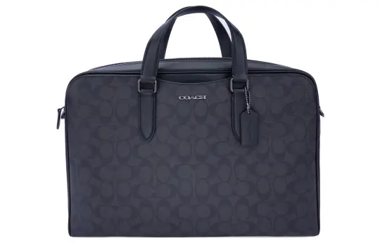 COACH Graham Calfskin Portable One Shoulder Crossbody Briefcase Large Men's Black