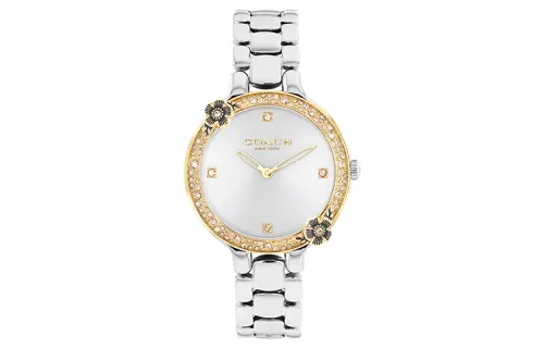 COACH CHELSEA Wrist Watches Quartz Movement Stainless Steel Strap 32mm Gold Dial Women's Watch 30m Water Resistant