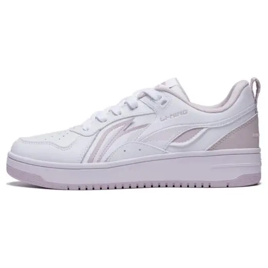 LINING Shiyi Skateboard Shoes Women's Low-Top White Purple