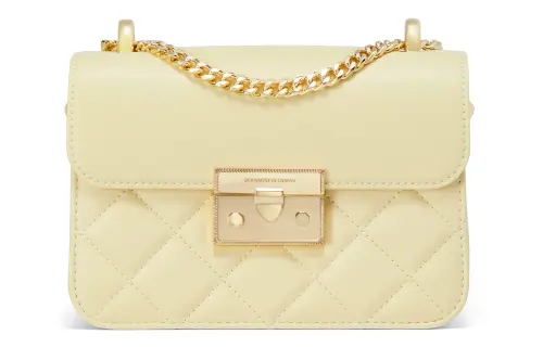CHARLES&KEITH Pu Small Square Bag, Crossbody Bag, Shoulder Bag Small Women's Butter/Black/Light Blue/Mint Green