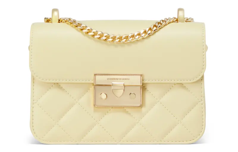 CHARLES&KEITH Pu Small Square Bag, Crossbody Bag, Shoulder Bag Small Women's Butter/Black/Light Blue/Mint Green