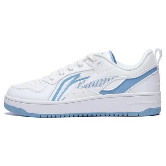 LINING Shiyi Skateboard Shoes Women's Low-Top White Blue